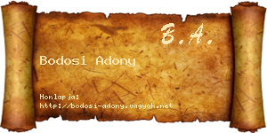 Bodosi Adony névjegykártya